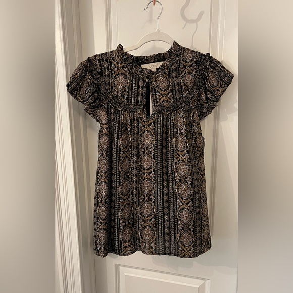 LOFT Black and Brown Patterned Top - Picture 1 of 5